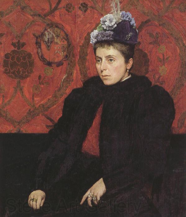 Sir james dromgole linton,P.R.I. Portrait of Mrs Minie Sidney,aged 39 (mk37) Norge oil painting art